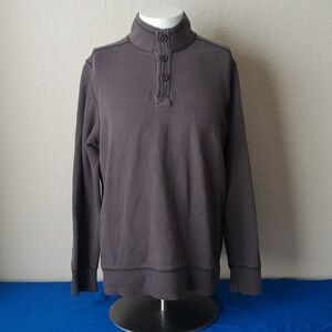 4/$30 ** G.H. Bass Co. L Men's Long Sleeve 1/4 Button Shirt Fleece Colla…